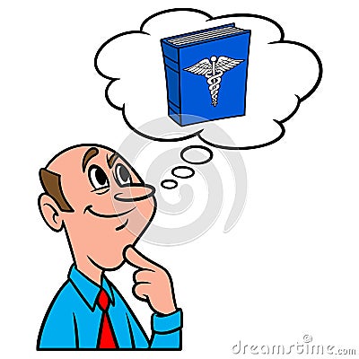 Thinking about Medical School Vector Illustration