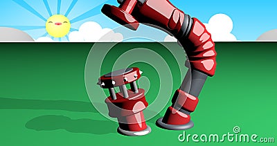 Cartoon of a hammer. Cartoon Illustration