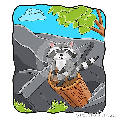 Cartoon illustration raccoon Cartoon Illustration