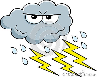 Cartoon storm cloud Vector Illustration