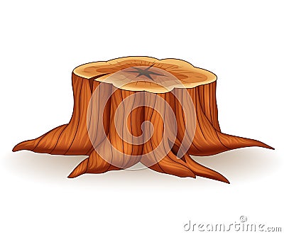 Cartoon illustration of tree stump Vector Illustration