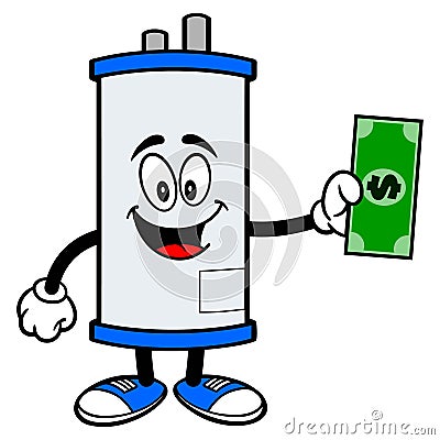 Water Heater with a Dollar Vector Illustration
