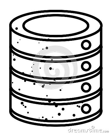 Cartoon image of Database Icon Vector Illustration