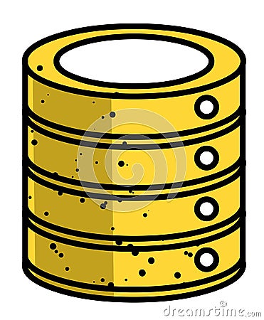 Cartoon image of Database Icon Vector Illustration