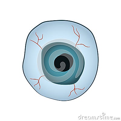 Cartoon image of the eyeball. Illustration for Halloween. Vector illustration. Hand drawing Vector Illustration