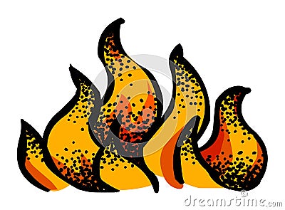 Cartoon image of Fire Icon Vector Illustration