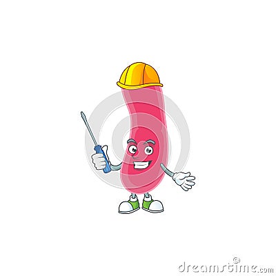 A cartoon image of fusobacteria in a automotive character Vector Illustration
