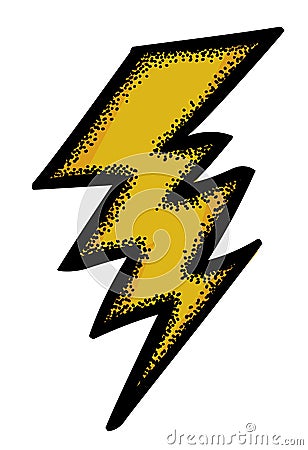 Cartoon image of Lightning Icon. Bolt symbol Vector Illustration