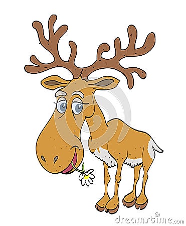 Cartoon image of reindeer Vector Illustration