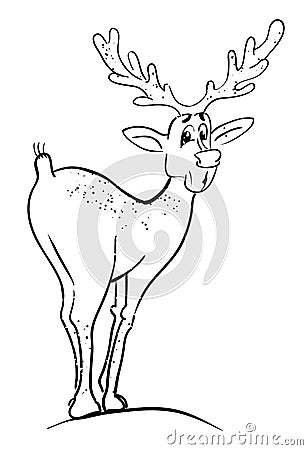 Cartoon image of reindeer Vector Illustration