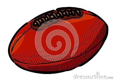 Cartoon image of Rugby ball Vector Illustration