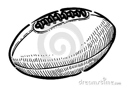 Cartoon image of Rugby ball Vector Illustration