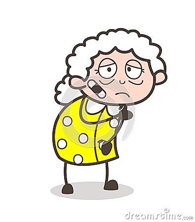 Cartoon Injured Old Lady Vector Illustration Stock Photo