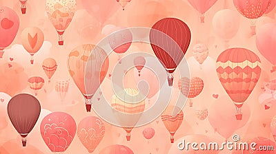 a cartoon inspired simple air balloon gift card, ai generated image Stock Photo