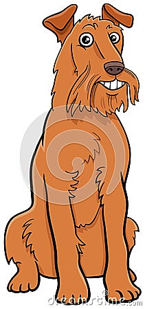 Cartoon Irish Terrier purebred dog character Vector Illustration