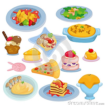 Cartoon Italian Food Set Stock Photos Image 19560013