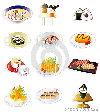 Cartoon Japanese food icon Vector Illustration