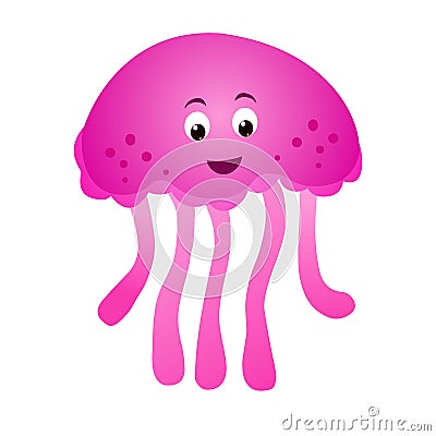 Cartoon Jelly fish Vector isolated on white background Vector Illustration