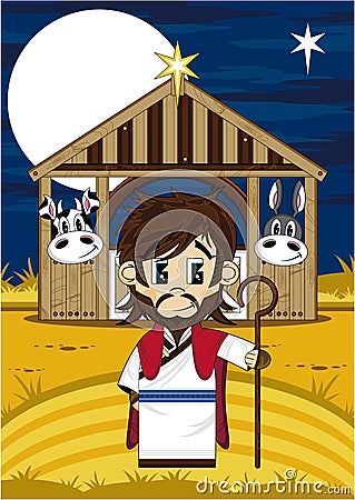 Cartoon Jesus Bible Character Vector Illustration