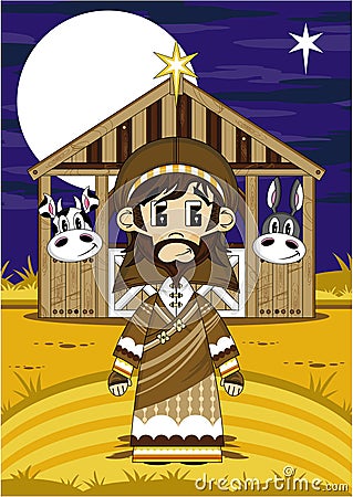 Cartoon Joseph Bible Character Vector Illustration