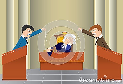 Cartoon judicial sitting(vector, CMYK) Vector Illustration