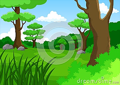 Cartoon jungle background Cartoon Illustration