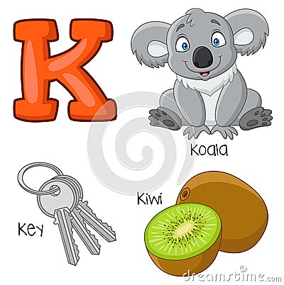 Cartoon K alphabet Vector Illustration