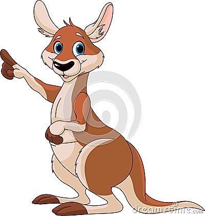 Cartoon Kangaroo Vector Illustration