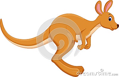 Cartoon kangaroo jumping Stock Photo