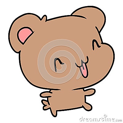 cartoon kawaii cute happy hamster Vector Illustration