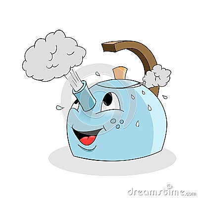 Cartoon kettle Stock Photo