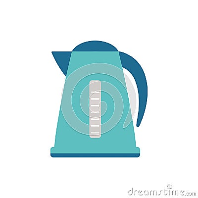 Cartoon kettle isolated on white, vector illustration Vector Illustration