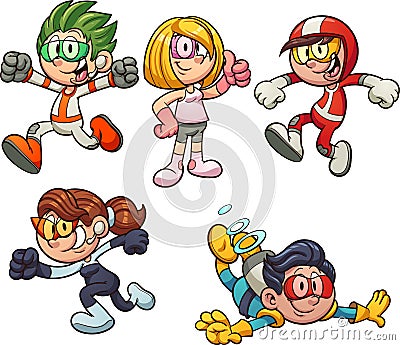 Cartoon kids from the future Vector Illustration