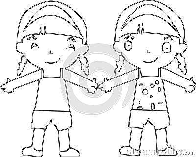 Cartoon kids jumping. Vector clip art illustration with simple gradients. Each on a separate layer. - Images vectorielles Vector Illustration