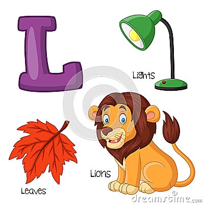 Cartoon L alphabet Vector Illustration