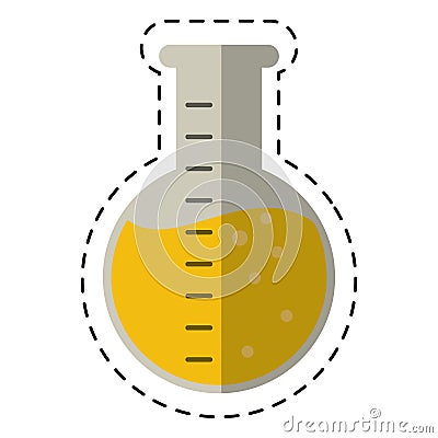 Cartoon laboratory flask glass liquid Vector Illustration