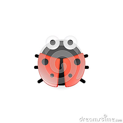 Cartoon ladybug icon Vector Illustration