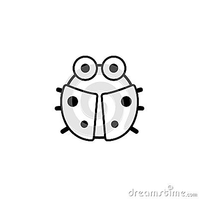 Cartoon ladybug outline icon Vector Illustration