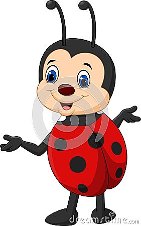 Cartoon ladybug posing Vector Illustration