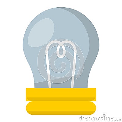 Cartoon lamp light bulb design flat vector illustration electric idea bright graphic solution concept. Vector Illustration