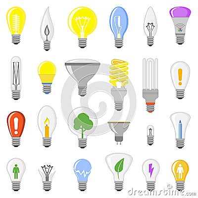 Cartoon lamps light bulb Vector Illustration