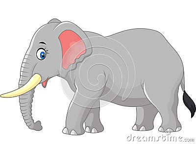 Cartoon large elephant Vector Illustration