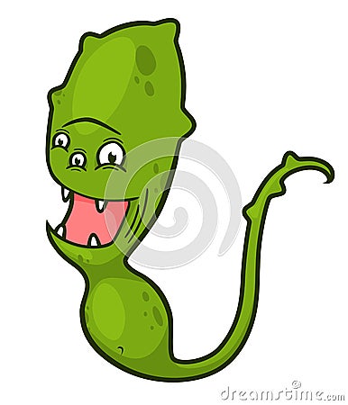 Cartoon laughing bacteria Vector Illustration