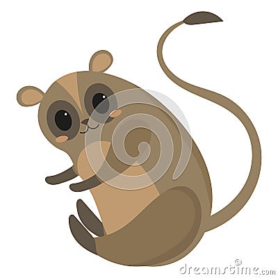 Cartoon lemur.Vector illustration of a little lemur. Drawing animal for children. Zoo for kids. Vector Illustration