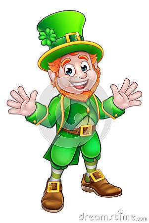 Cartoon Leprechaun Vector Illustration