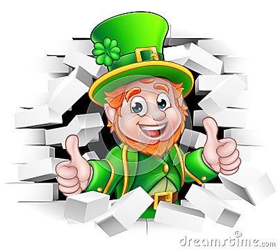 Cartoon Leprechaun St Patricks Day Vector Illustration