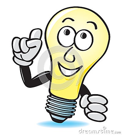 Cartoon Light Bulb Vector Illustration