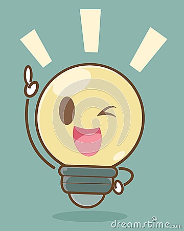 Cartoon light bulb Stock Photo