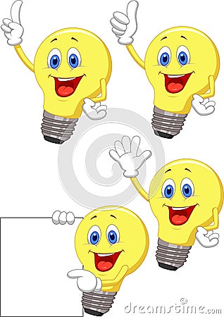 Cartoon light bulb Vector Illustration