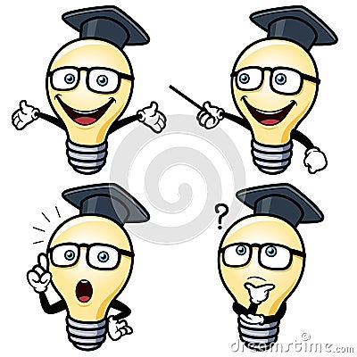 Cartoon light bulb Vector Illustration